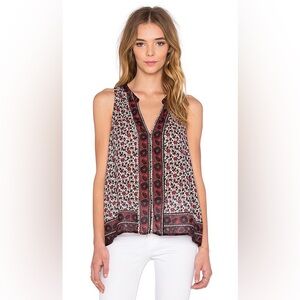 Soft‎ Joie Revolve Top Lavan Tank in Porcelain & Fired Brick Small Floral Blouse